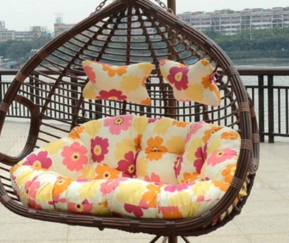 WEIGE Rocking Chair Cushion.Thick 2-Person seat.Egg nest Basket Hanging Egg Hammock Cushion Removable.Washable.not Standing.not Chair G 140x110cm (55x43inch)