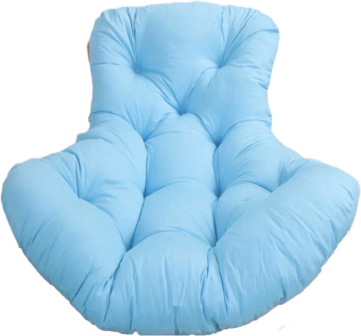 Lazy Rocking Egg Chair Cushion, Indoor Outdoor Oversized Lounge Wicker Papasan Cushion, Thick Nest Back Seat Pillow for Patio Porch Garden(Sky Blue,100 * 120cm)