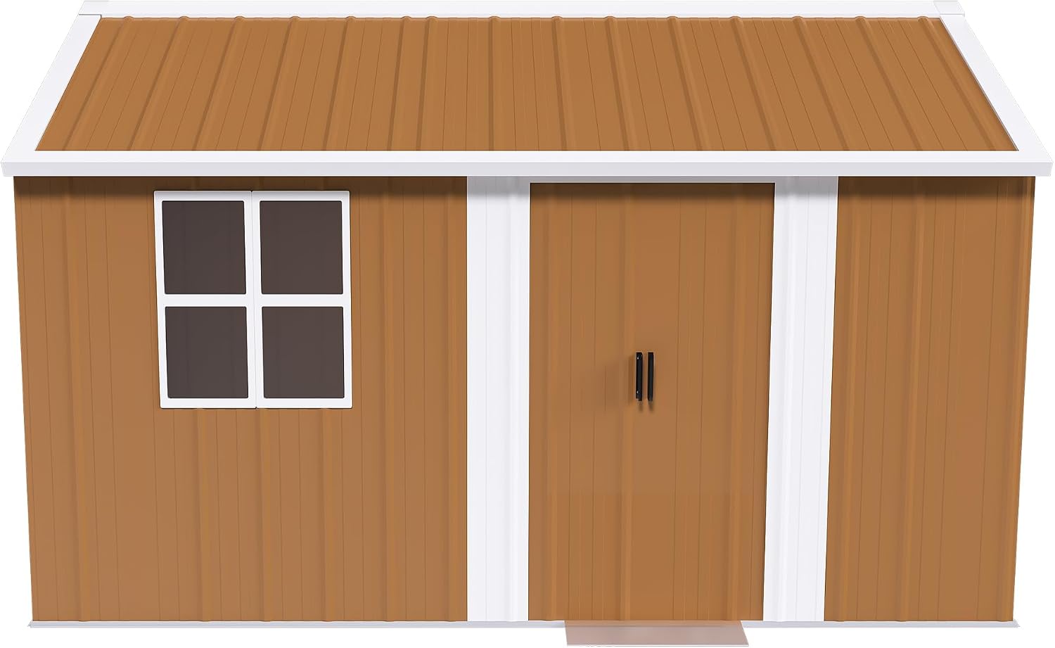 Montary 8X12 FT Outdoor Storage Shed with Windows, Lockable Door & Ventilation - Weatherproof Metal Garden Shed, Outdoor Tool Storage House for Backyard, Lawn, Patio,Yard