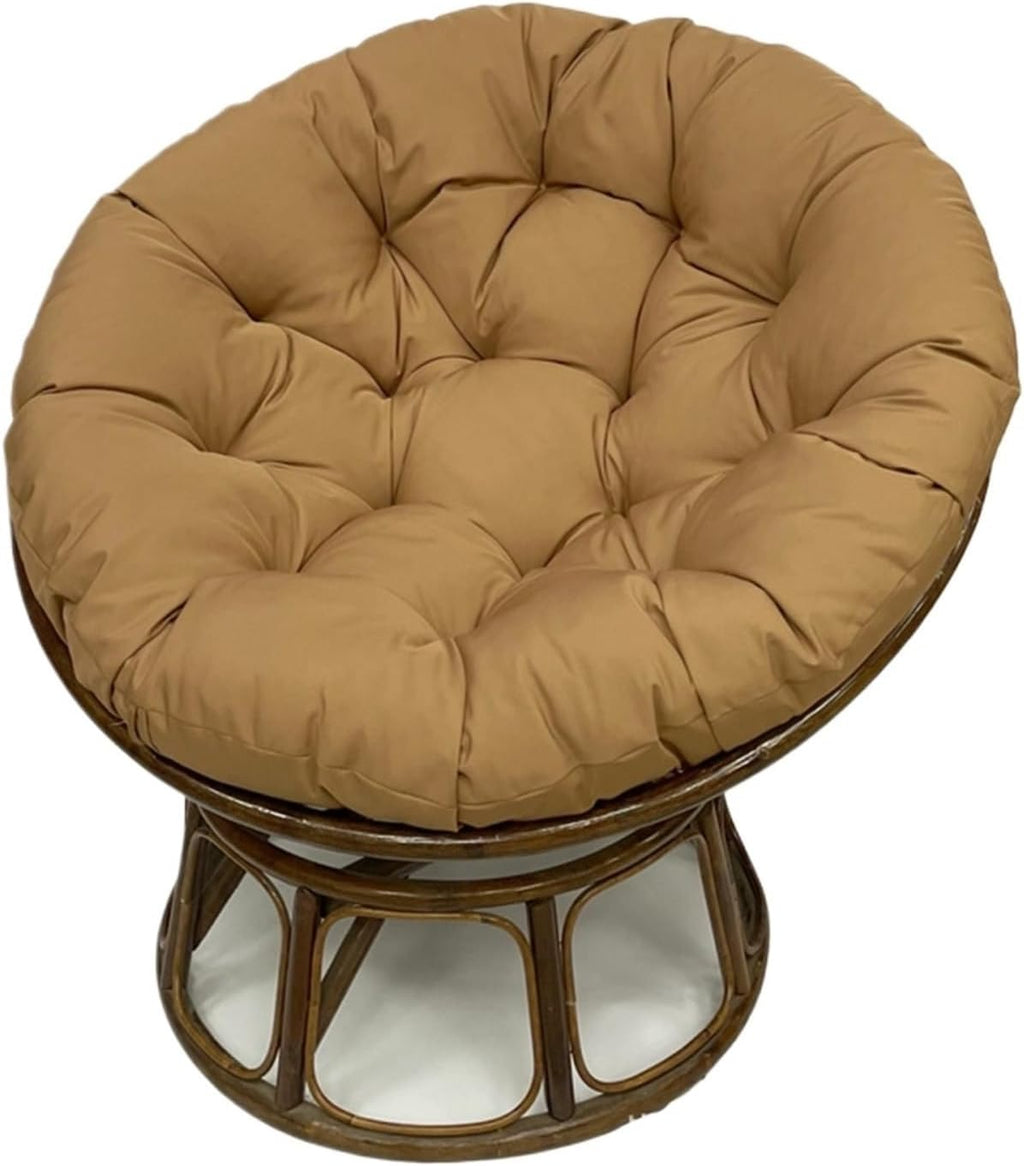 Indoor Outdoor Papasan Chair Cushion, Bucket & Moon Comfy Round Cushion, Tufted Wicker Hanging Egg Chair Cushion for Garden, Living Room, Bedroom