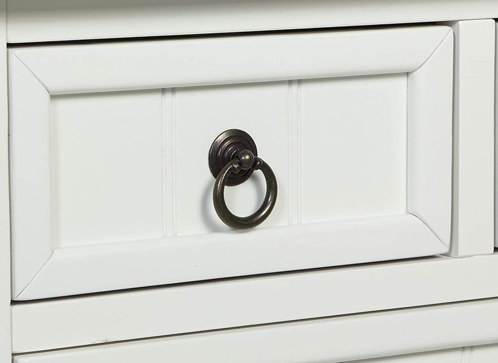 Convenience Concepts Kendra Entryway Hall Table 23.75' - 3 Storage Drawers, Traditional Console with Shelf for Decor, Office & Hallway Organizer, No Tools Assembly, Solid Wood Legs, White