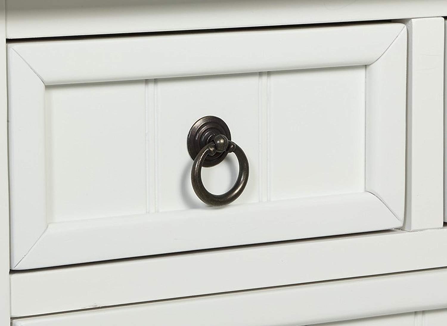 Convenience Concepts Kendra Entryway Hall Table 23.75' - 3 Storage Drawers, Traditional Console with Shelf for Decor, Office & Hallway Organizer, No Tools Assembly, Solid Wood Legs, White