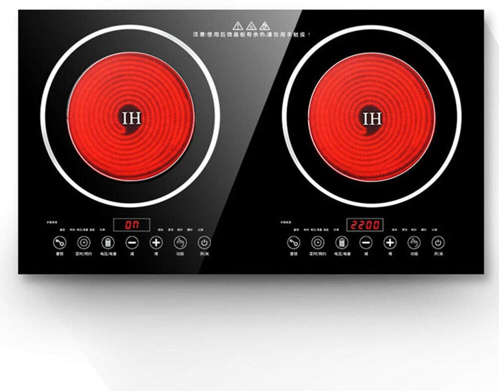 Portable Induction Cooktop - 110V 8 Levels Electric Dual Induction Cooker Cooktop Countertop Double Burner Suitable for Cast Iron Cookware Kitchen or Resturant USA STOCK