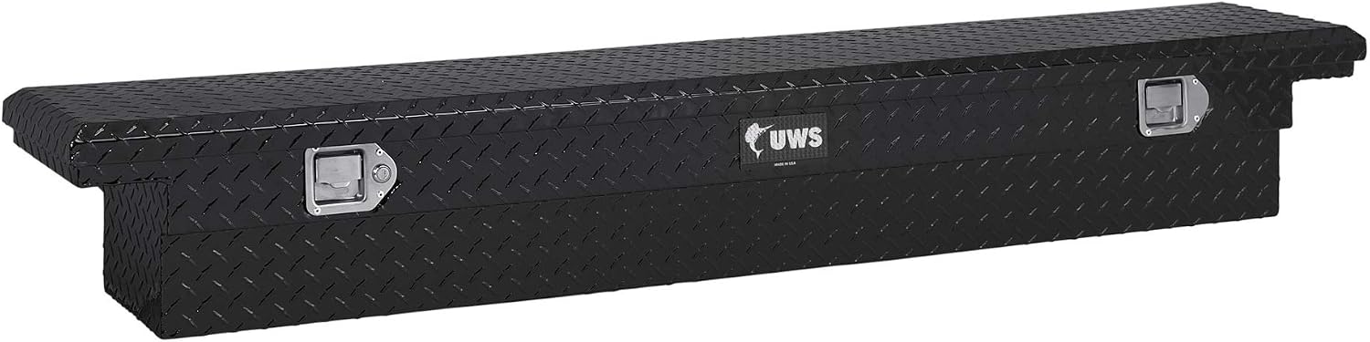 UWS EC10552 69-Inch Gloss Black Heavy-Wall Aluminum Slim Truck Tool Box with Low Profile, RigidCore Lid