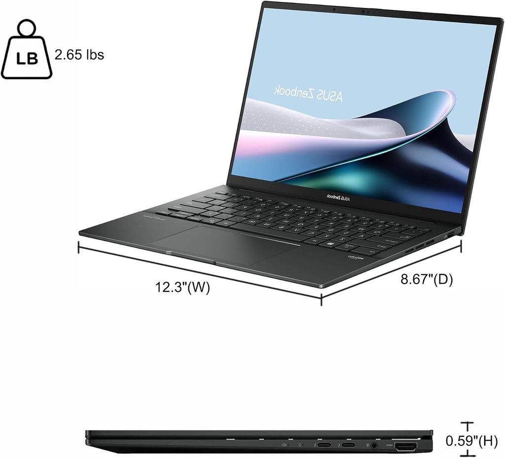 ASUS Zenbook 14 Laptop 14' WUXGA OLED Touch (500nits HDR, 100% DCI-P3) Intel 16-core Ultra 7 255H (>Ultra 9 185H) 16GB RAM 1TB SSD Backlit for Designer Business Professional Win11 ICP Hub