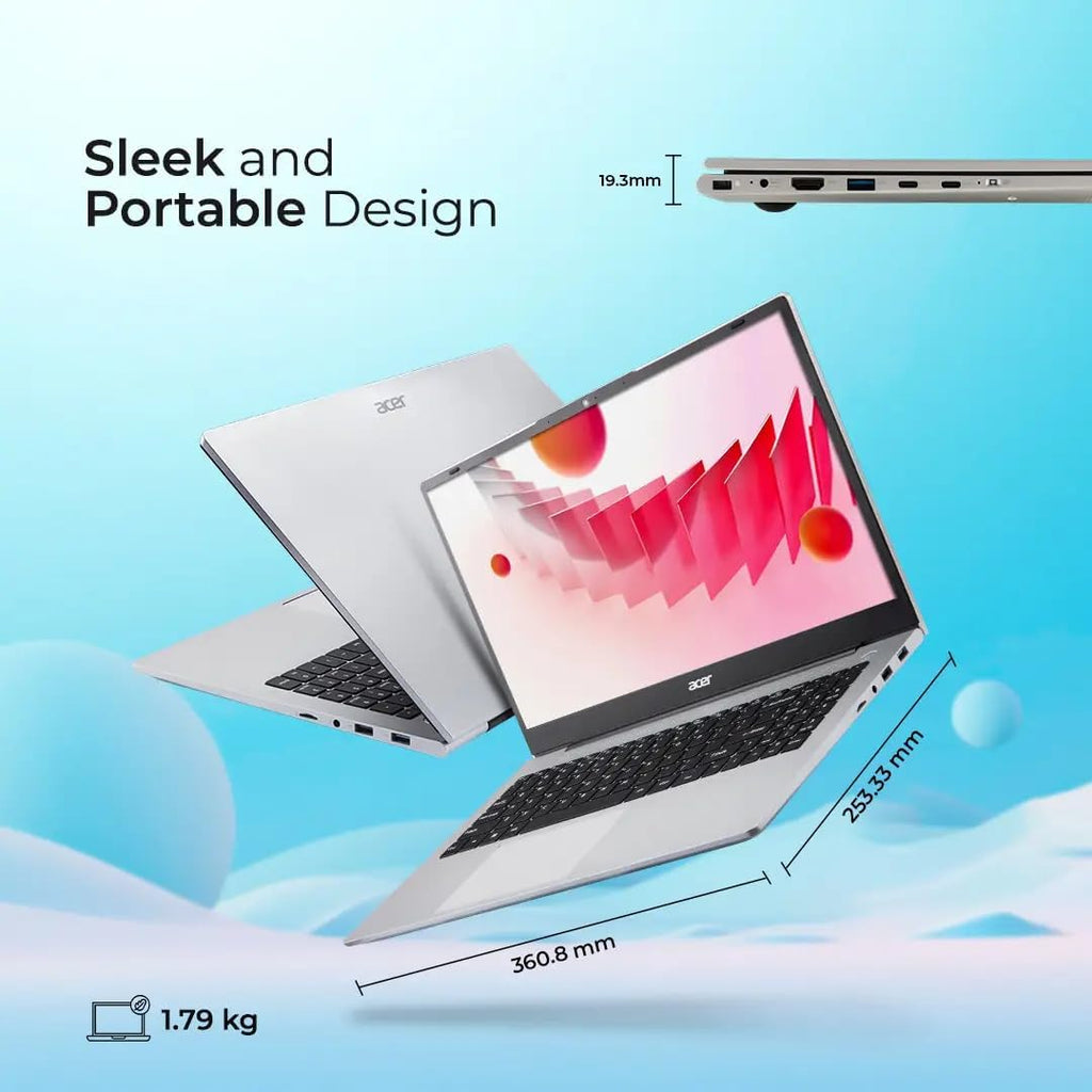 acer 2025 Laptop | Aspire 3 | 15.6' 1920 x 1080 | AMD-8 Core Ryzen 7 7730U | 16GB DDR4 | 512GB SSD | Windows 10 Pro | Wi-Fi 6 - Bluetooth 5.1 - Backlit Keyboard - 1080p FHD Camera - Pure Silver