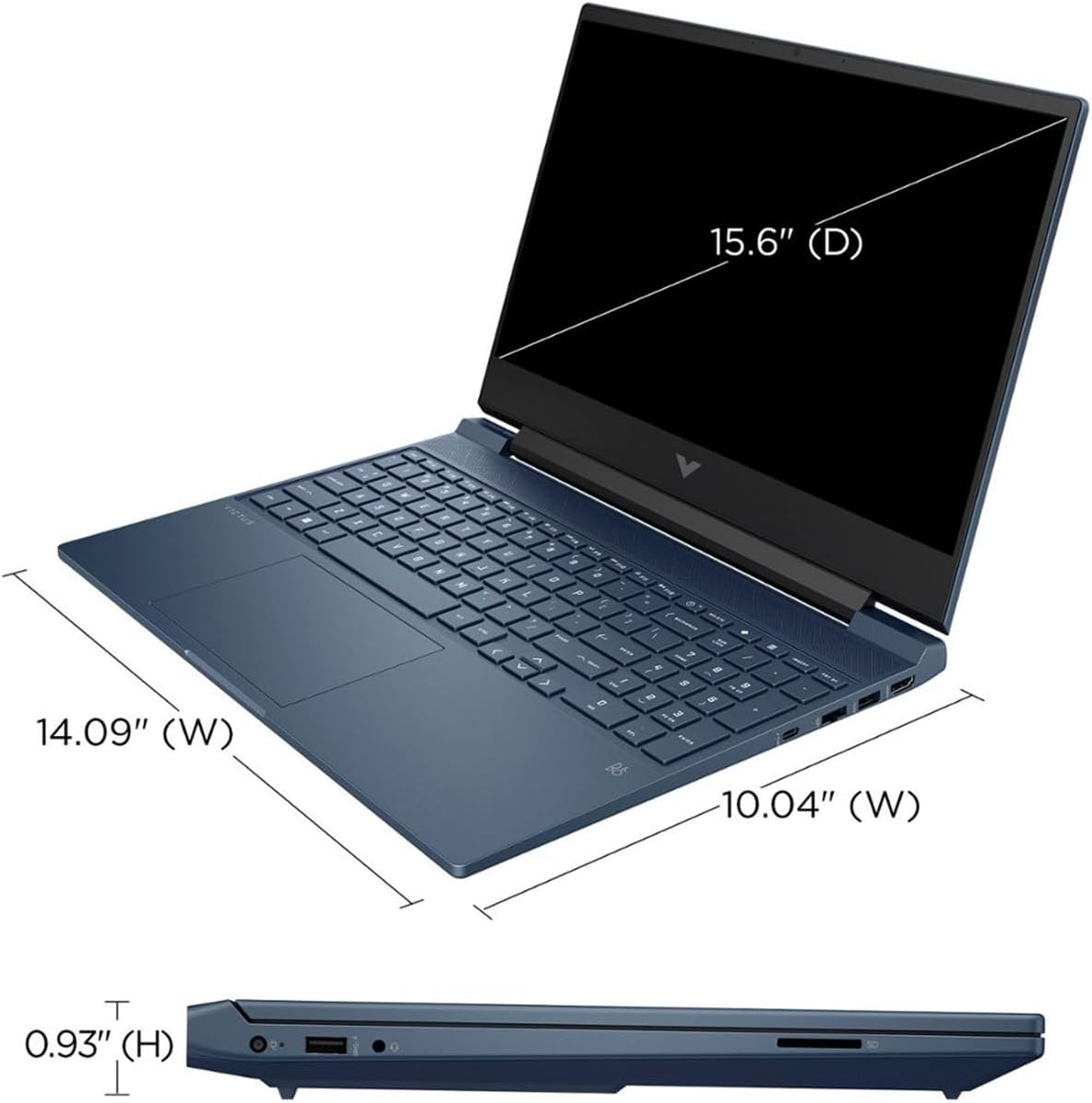 HP Victus Gaming Laptop, 15.6' FHD Display, 12th Gen 8-Core i5 12450H (Up to 4.40 GHz), GeForce RTX 3050, 64GB RAM, 2TB PCle 4.0, Backlit KB, Keypad, WiFi 6, RJ45, USB-C, PDG HDMI Cable, Win 11 Pro
