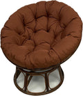 Papasan Chair Cushion, Soft Round Chair Pad with Ties, Hanging Swing Comfortable Cushion for Round Chair Swing Chair(Coffee,67 * 48 in)