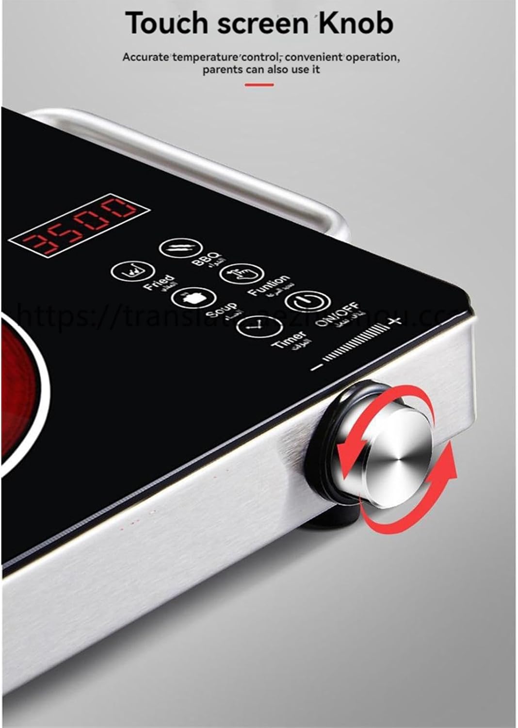 2200W Convenient High Power Electromagnetic Portable Induction Cooktop 5 Temperature Levels 3 Hour Timer Countertop Burner