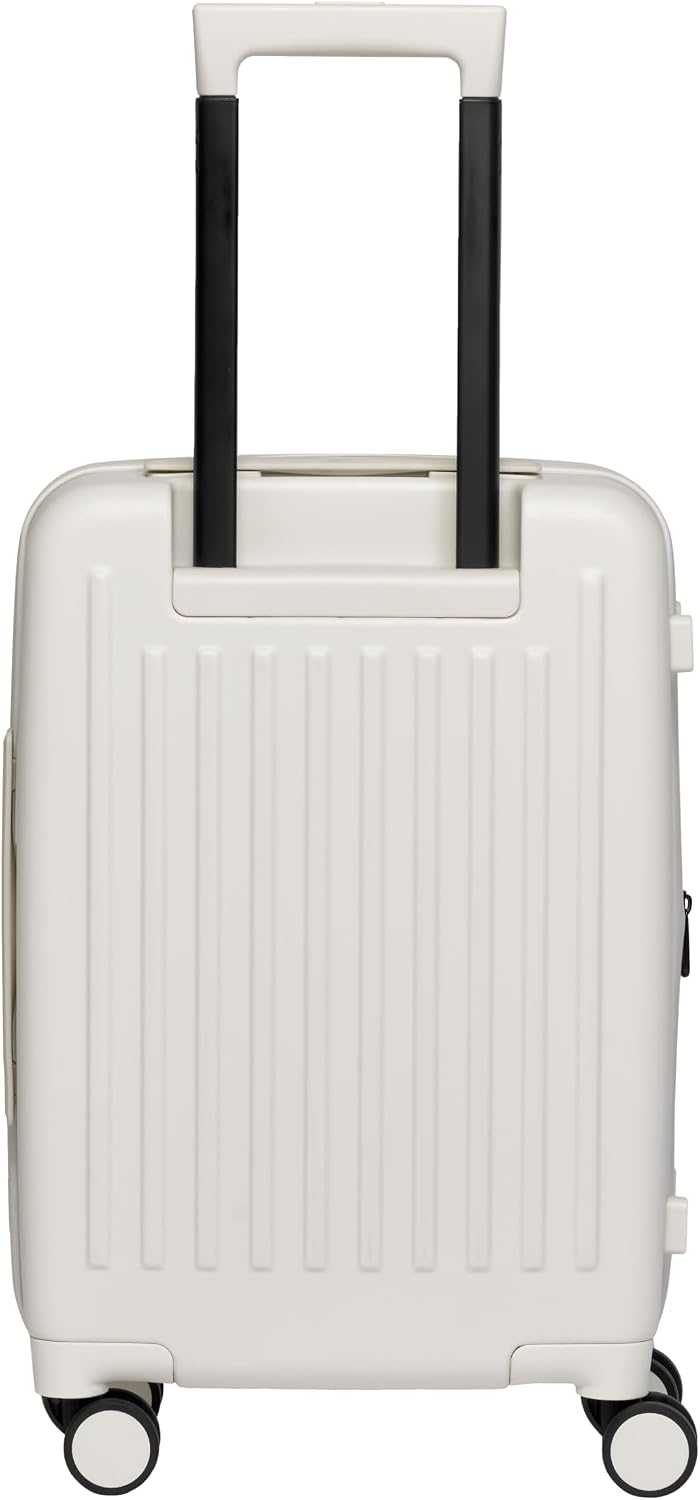 acer Barcelona Hardside Expandable 20-Inch Carry-On Luggage Laptop Bag | 360 Degree Silent Spinner Wheels | Front-Opening Design | Post-Consumer Recycled Plastics | TSA Approved Lock | Shell White