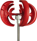 12V 24V 48V White 5 Blades Vertical Wind Turbine Generator+3000W Permanent Magnet Lantern Vertical Wind Turbine Kit with Controller for Home(Red)