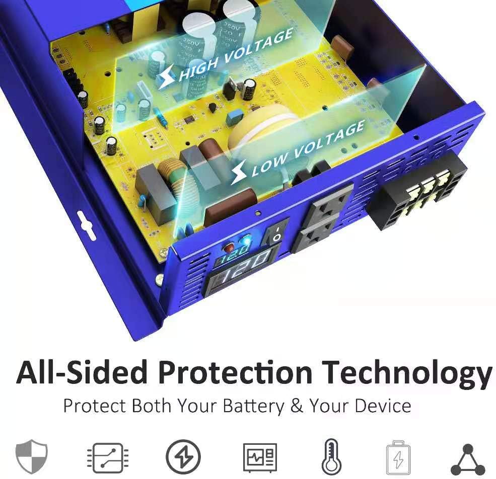 3000W Pure Sine Wave Inverter - 36V DC to AC 120V 110V Power Inverter Surge 6000w, Power Converter for Car Solar System, Off Grid Power System. (3000W36V)