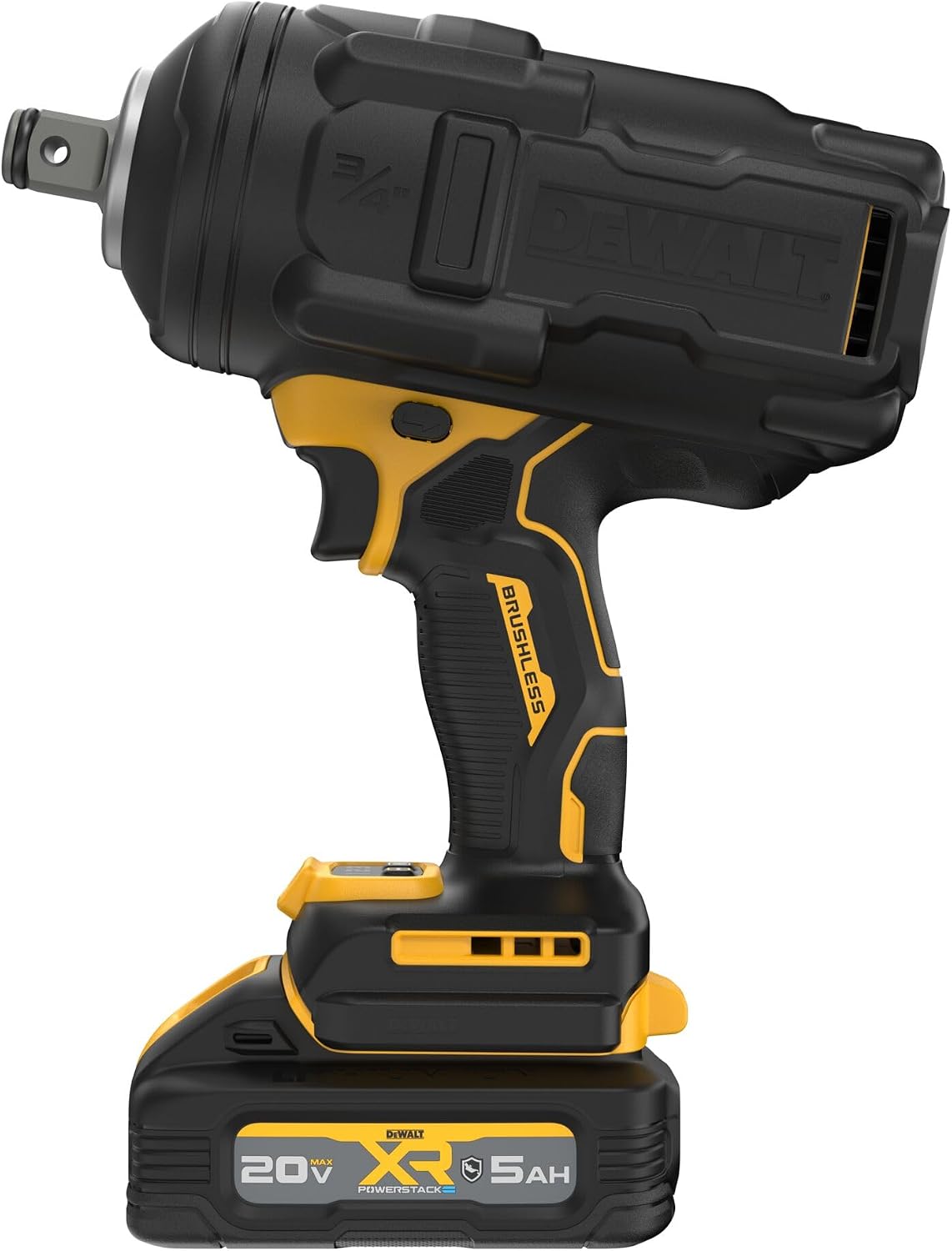 DEWALT 20V MAX XR 3/4 Inch Cordless Impact Wrench Kit with POWERSTACK Battery and Charger (DCF964GH1)
