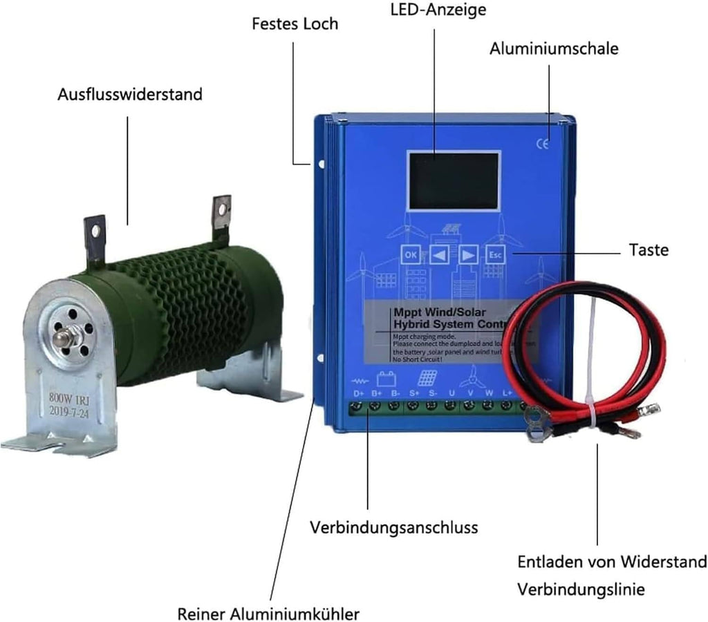 12000W-18000W Wind Solar Hybrid Charge Controller with Dump Load for max 20000W Wind Turbine Generator 6000W Solar Panel 12V 24V Battery Auto MPPT Charge Boost Charging Regulator,12000W-24V