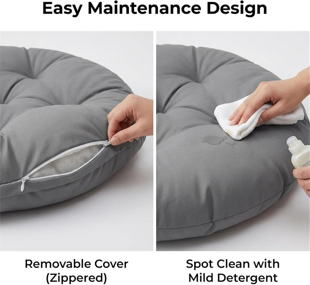 Papasan Chair Cushion Only,Indoor/Outdoor/Garden Papasan RoundCushion Water Resistant Patio Cushion Poly Rattan Armchair Hanging Chair Pillow Soft/Comfortable ChairCushion (D,48x48in)