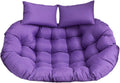 Oversized Double Papasan Chair Cushion 59 x 39 Inch (Without Chair), Outdoor Waterproof Hanging Swing Chair Cushion, Patio Swivel Rocker Chair Cushion with Headrest Pillow(Purple)