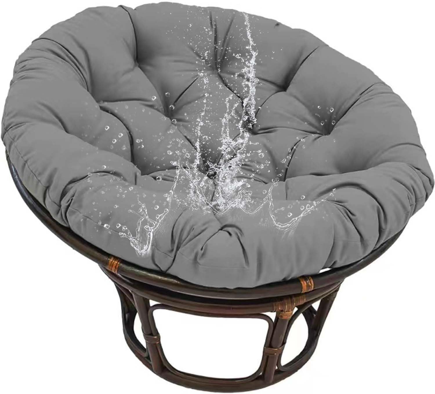 Large Round Chair Cushion, Thick Outdoor Rocking Chair Cushion, Rattan Hanging Basket Cushion, for Indoor Outdoor Chair Garden Egg Nest Replacement Pad Grey 150cm