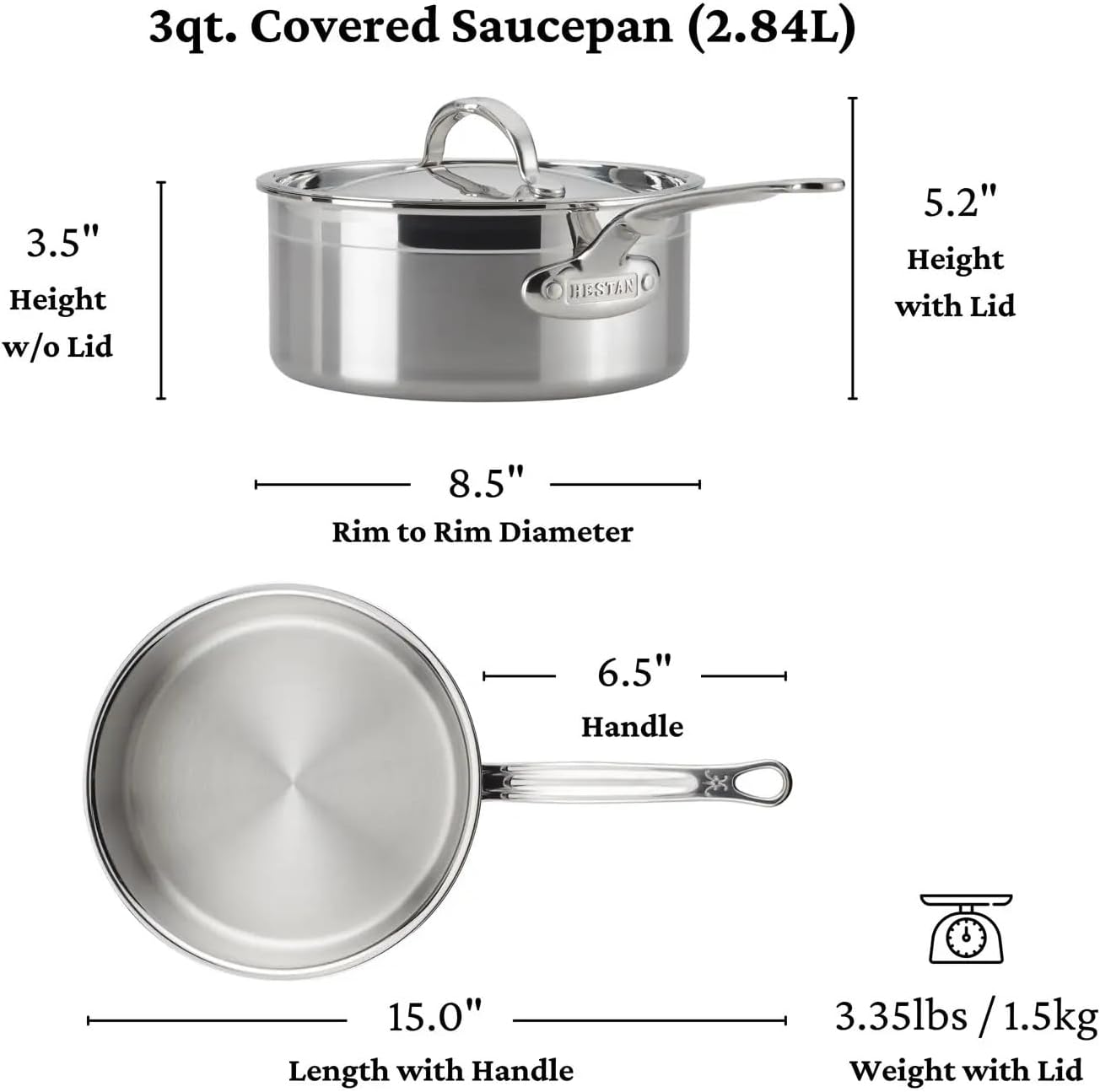 Hestan - ProBond Collection - Professional Clad Stainless Steel 10-Piece Ultimate Cookware Set, Induction Cooktop Compatible