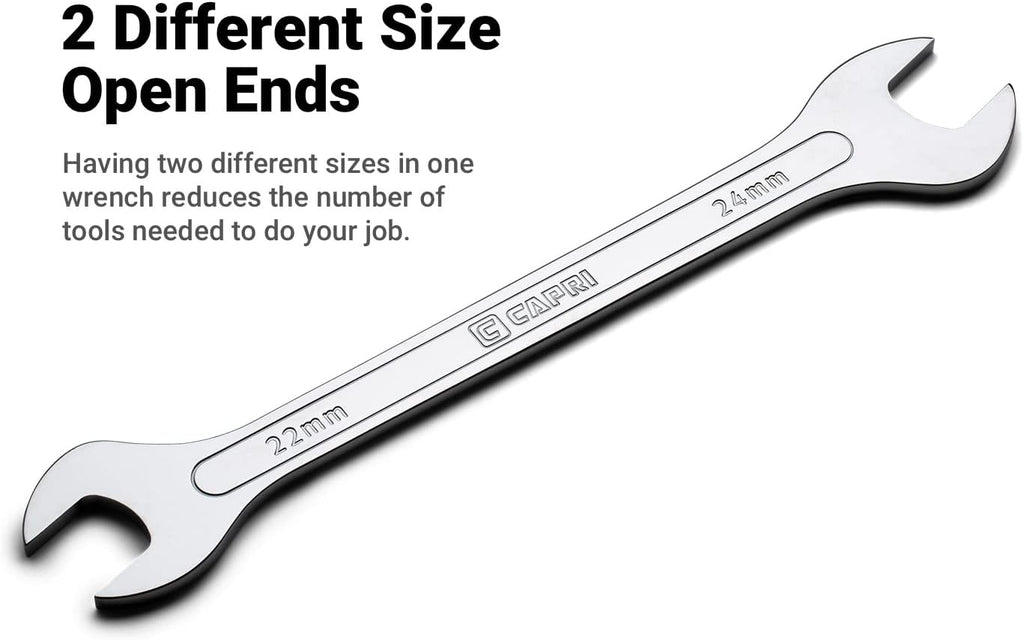 Capri Tools Super-Thin Open End Wrench Set with Wrench Rack, SAE, 1/4 to 1-1/4 in., 8-Piece