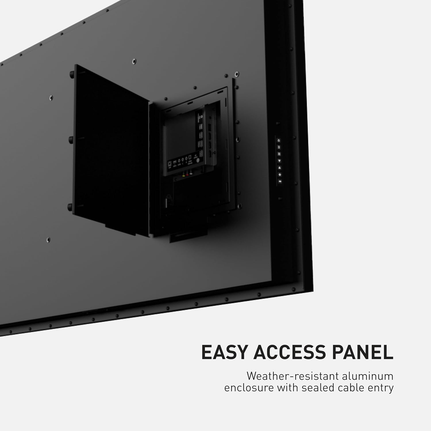 SONAGI Helios 55' Outdoor TV - Anti-Glare, IP65 Water, Dust Resistant Television with 1000-Nit Brightness for Direct Sun All Weather Viewing - Weatherproof 4K UHD Smart TV for Patio and Outside