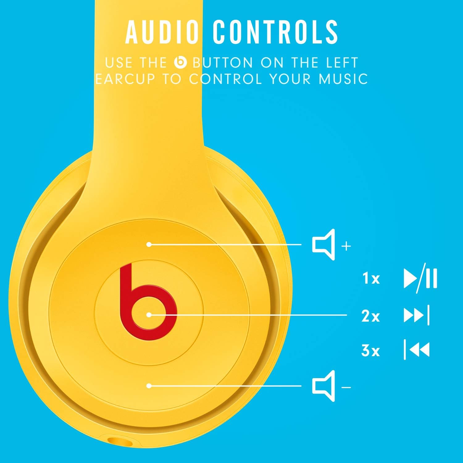 Beats Solo3 Wireless On-Ear Headphones - Apple W1 Headphone Chip, Class 1 Bluetooth, 40 Hours of Listening Time, Built-in Microphone - Club Yellow (Latest Model)