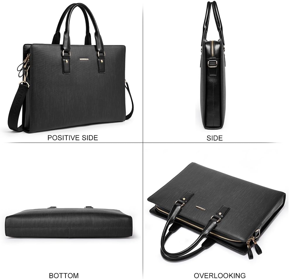 BOSTANTEN Leather Lawyers Briefcase Laptop Business Slim Bags for Men & Women