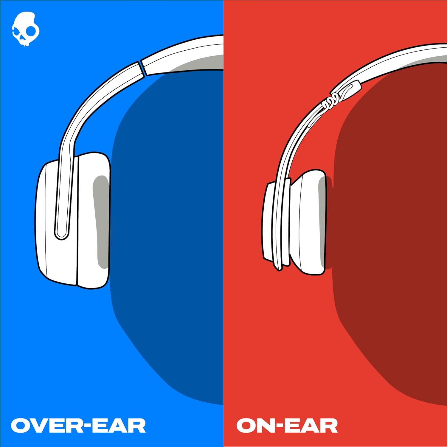 Skullcandy Hesh Evo Wireless Over-Ear Bluetooth Headphones, Noise Isolating, Up to 36 Hours Battery, Foldable Lightweight Design, Microphone for iPhone Android - Bone