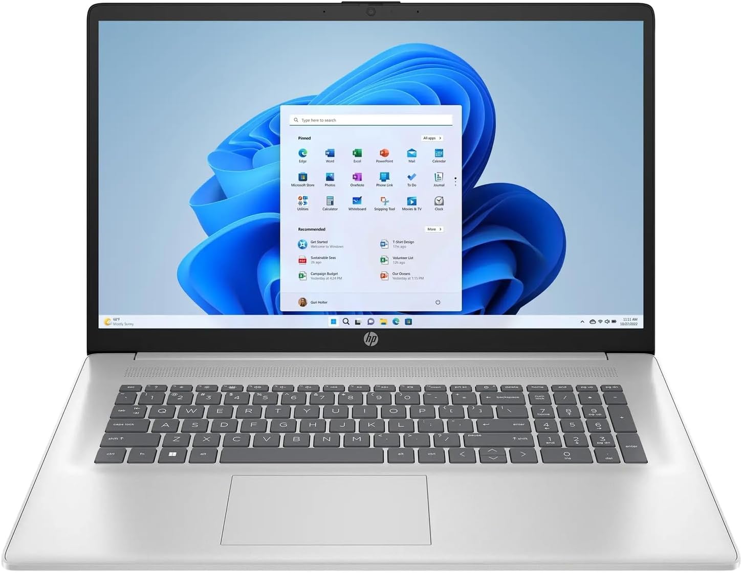 HP 2025 17 inch Laptop Business, 17.3' IPS FHD Display, AMD Ryzen 5 Processor (Beats i7-1165G7), 16GB RAM, 512GB SSD, WiFi 6, Copilot, w/Accessory, with 2019 Lifetime Office, Windows 11 Home