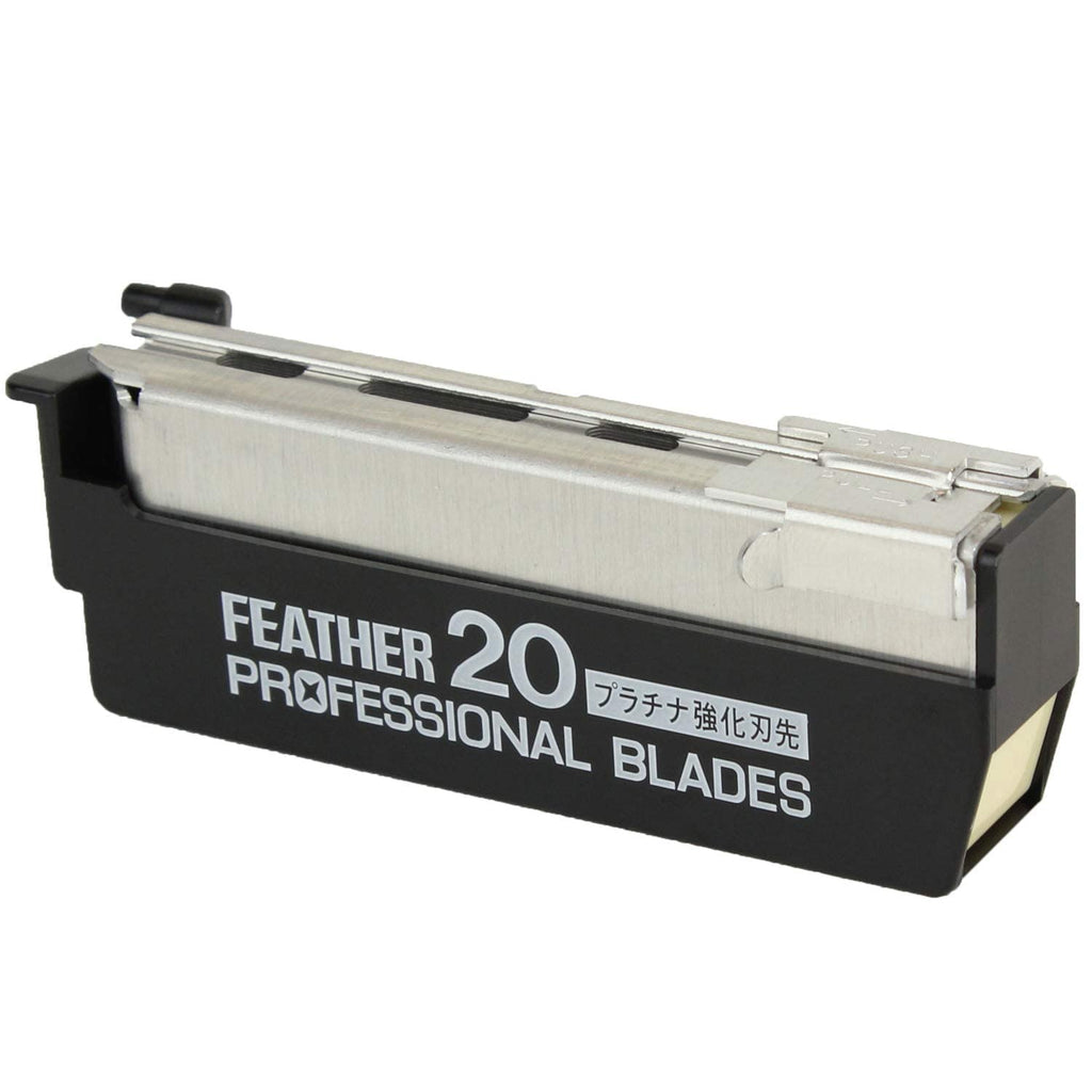 Feather Artist Club Professional Single Edge Razor Blades - Fits Any Artist Club Straight Razor - Platinum-Coated for Sharpness & Precision - Barber Supplies for Shaving & Outlining (200 Count)