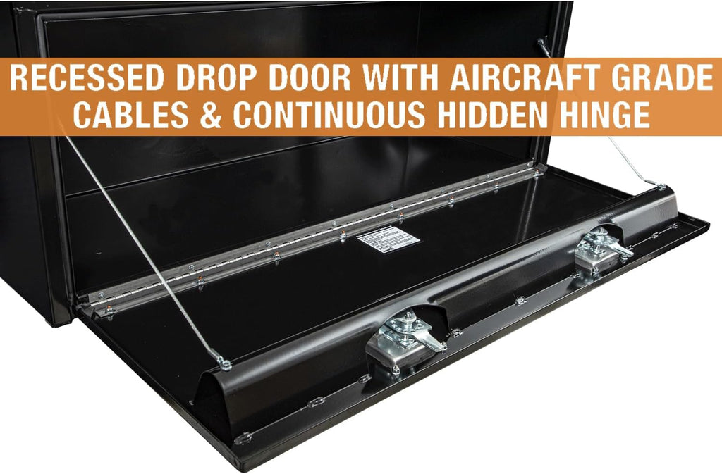 Buyers Products 1702310 Black Steel Underbody Truck Box with T-Handle Latch, 18 x 18 x 48 Inch, Contractor Toolbox With Durable Lock, Job Tool Chest For Storage And Organization