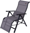 N / A Folding Deck Chair meshGarden Leisure Folding Deck Chair, Adjustable Zero Gravity Waterproof Rocking Chair for Indoor/Outdoor/Lunch/Camping, Gray