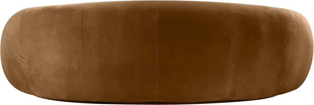 Meridian Furniture 44044Saddle-S Emery Collection Modern | Contemporary Sofa with Ultra Luxe Saddle 460 GSM Velvet, Solid Eucalyptus Wood Inner Frame, 95' W x 45.5' D x 31' H, Saddle