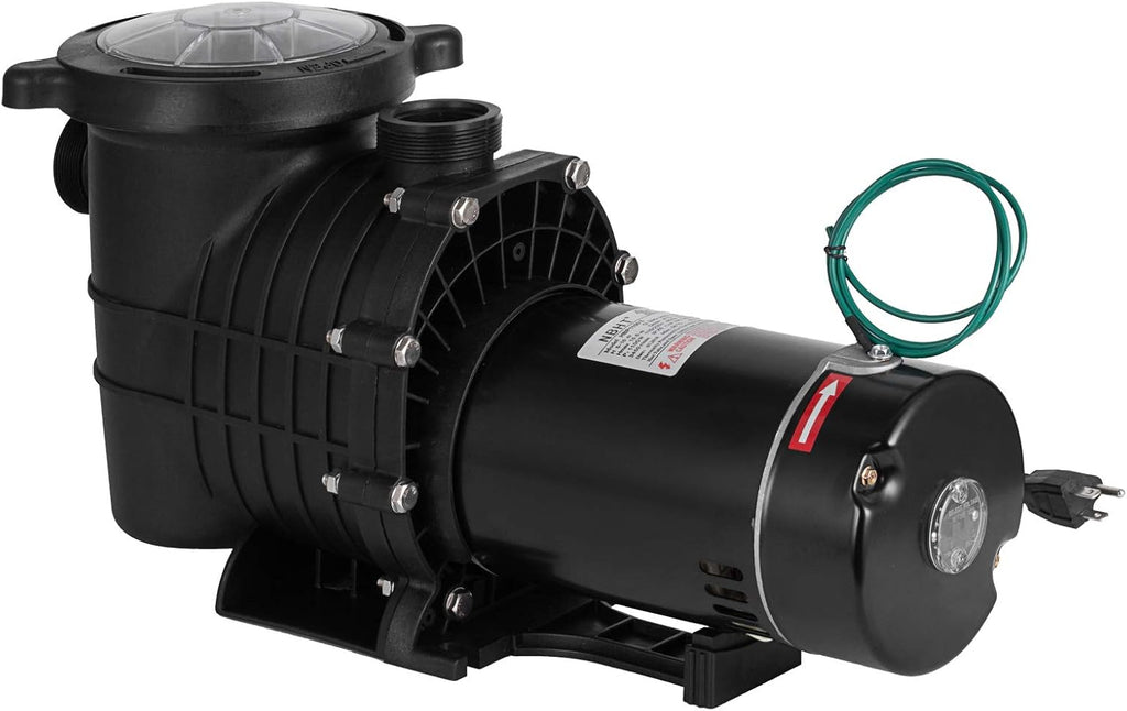 Hitgrand 2HP Self Primming Pool Pump, Inground Above Ground Swimming Pool Pump Upgraded 110V/220V Dual Voltage, 1500W 60HZ Single Speed Pumps with Strainer Basket Silent Operation