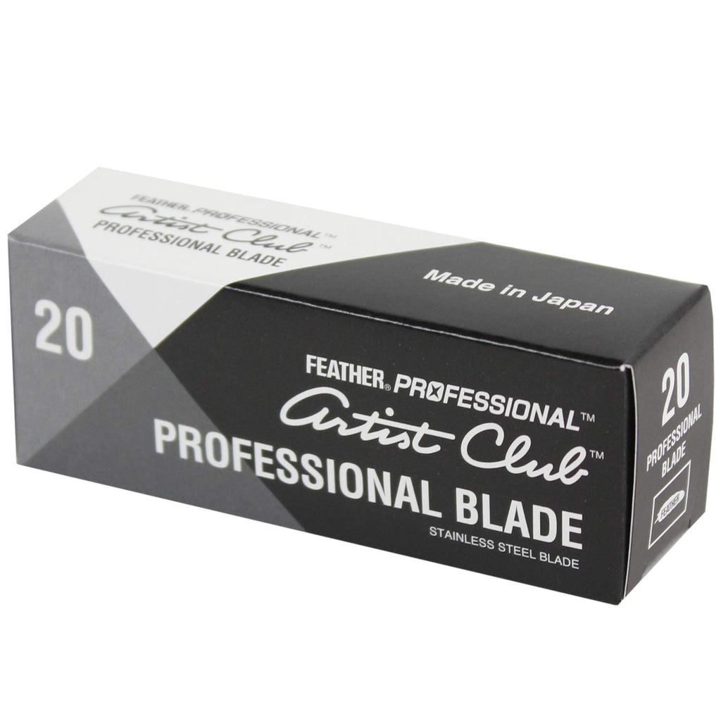 Feather Artist Club Professional Single Edge Razor Blades - Fits Any Artist Club Straight Razor - Platinum-Coated for Sharpness & Precision - Barber Supplies for Shaving & Outlining (200 Count)