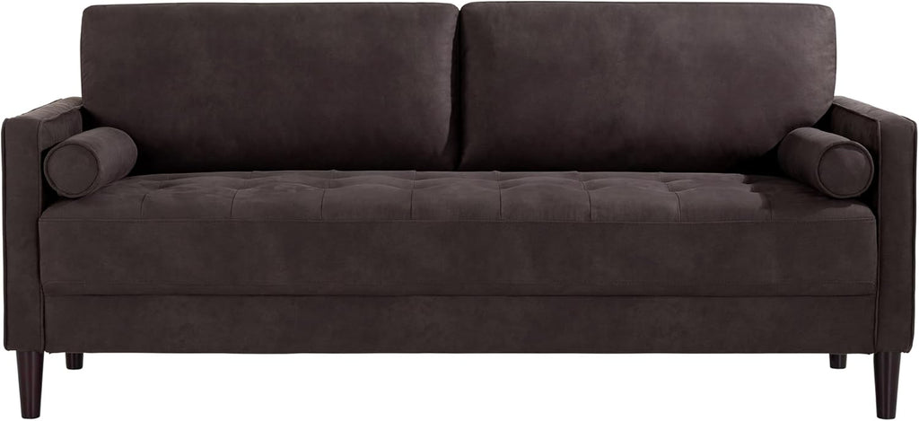 Studio Living® Lexington 75.6' Sofa, Modern Design, Pocket Coil Comfort, Easy Assembly, Faux-Suede Fabric, Charcoal