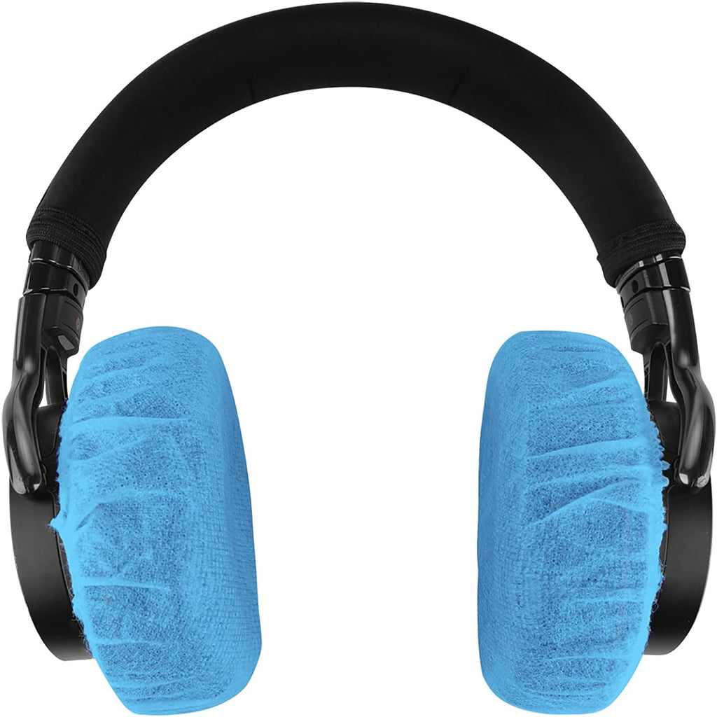 Geekria 500 Pairs Disposable Headphone Covers Compatible with Over-Ear and MRI Headsets, Stretchable Sanitary Ear Pads, Hygienic Earcup Protectors (M, Blue)