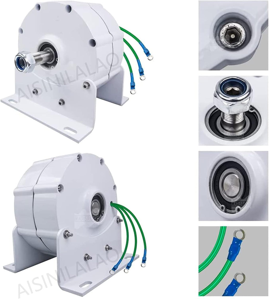 Generator 3000W Low RPM Motor Permanent Magnet Alternator 12V 24V 48V Low Noise DIY AC Alternator Permanent Magnet Motor with Base