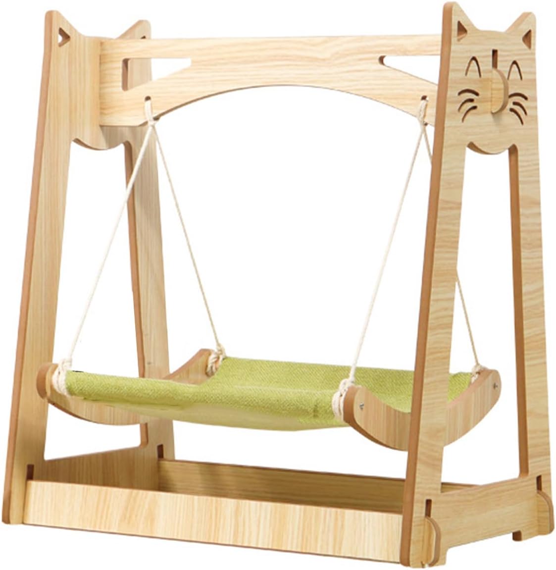 Cat Hammock Bed, Hanging Cat Bed, Hammock Rocking Chair, Wooden Comfortable Breathable Stable Quiet Summer Hanging Cat Bed for All Seasons (DC-006-2)