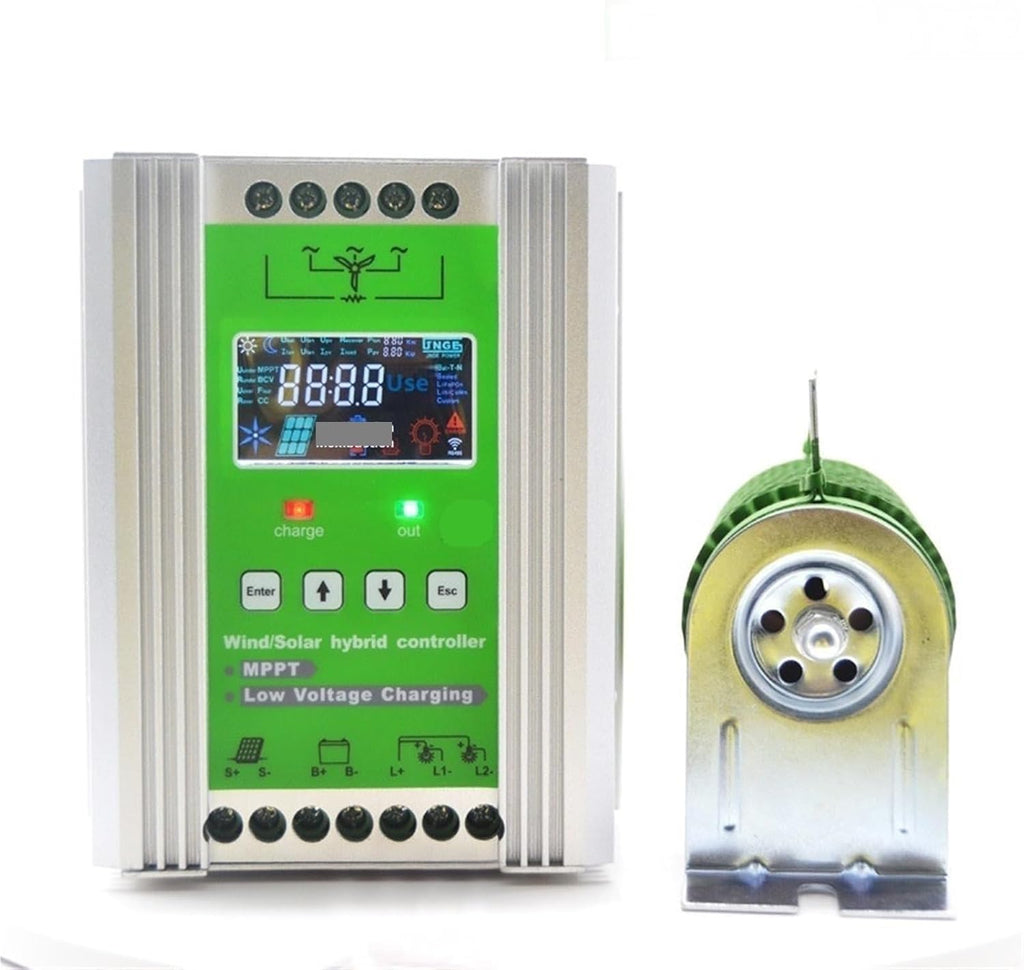 Wind Generator, 12V 24V 48V 3000W 5KW Hybrid Wind Solar Charge Controller Generator System for Lithium Lead Acid Battery,Wind Turbines(12V/24V/48V Wind 800W+Solar 1000W)