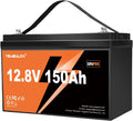 12V 150Ah LiFePO4 Lithium Battery Built-in 100A BMS 1920Wh 15000+ Deep Cycle Rechargable Low Temp Cut Off Battery for Camping, Solar, RV, Marine, Off-Grid Applications