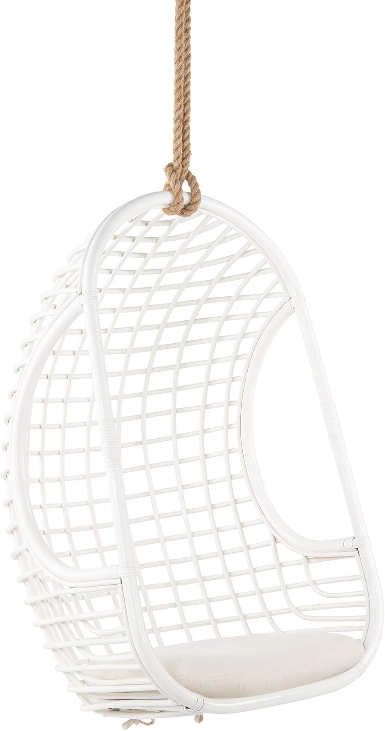KOUBOO Grid Rattan Hanging Chair, Hammock Chairs with Stands for Patio, Hanging Egg, Swings, Bedroom, Adjustable Height Resistant, Outdoor & Indoor, Home Decore, Natural