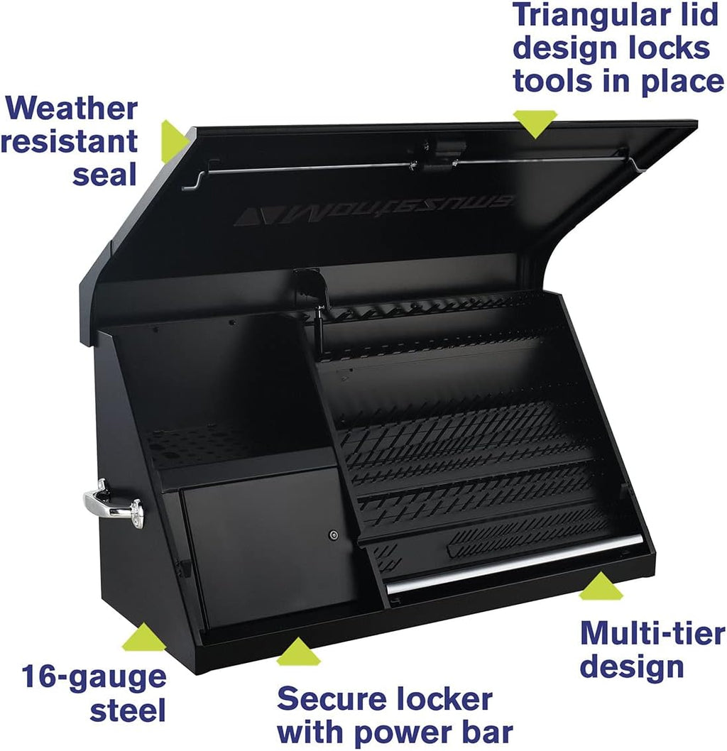 Montezuma DX411B 41' x 18' Heavy Duty Steel Triangle Toolbox (steel, black)