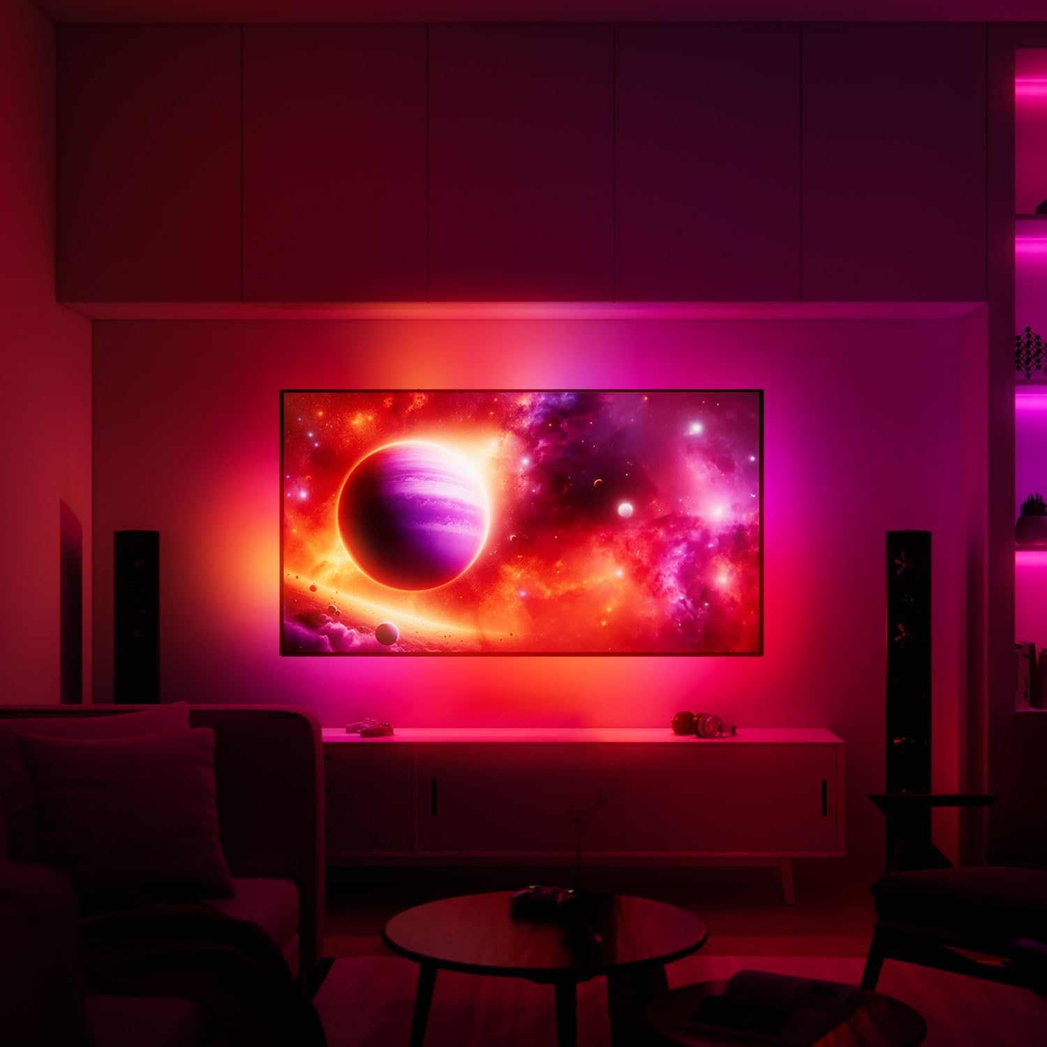 Fancy Sync Box Ambient TV Backlighting Syncing Box HDMI 2.0 All TV Sizes Fancyleds (70' to 90')