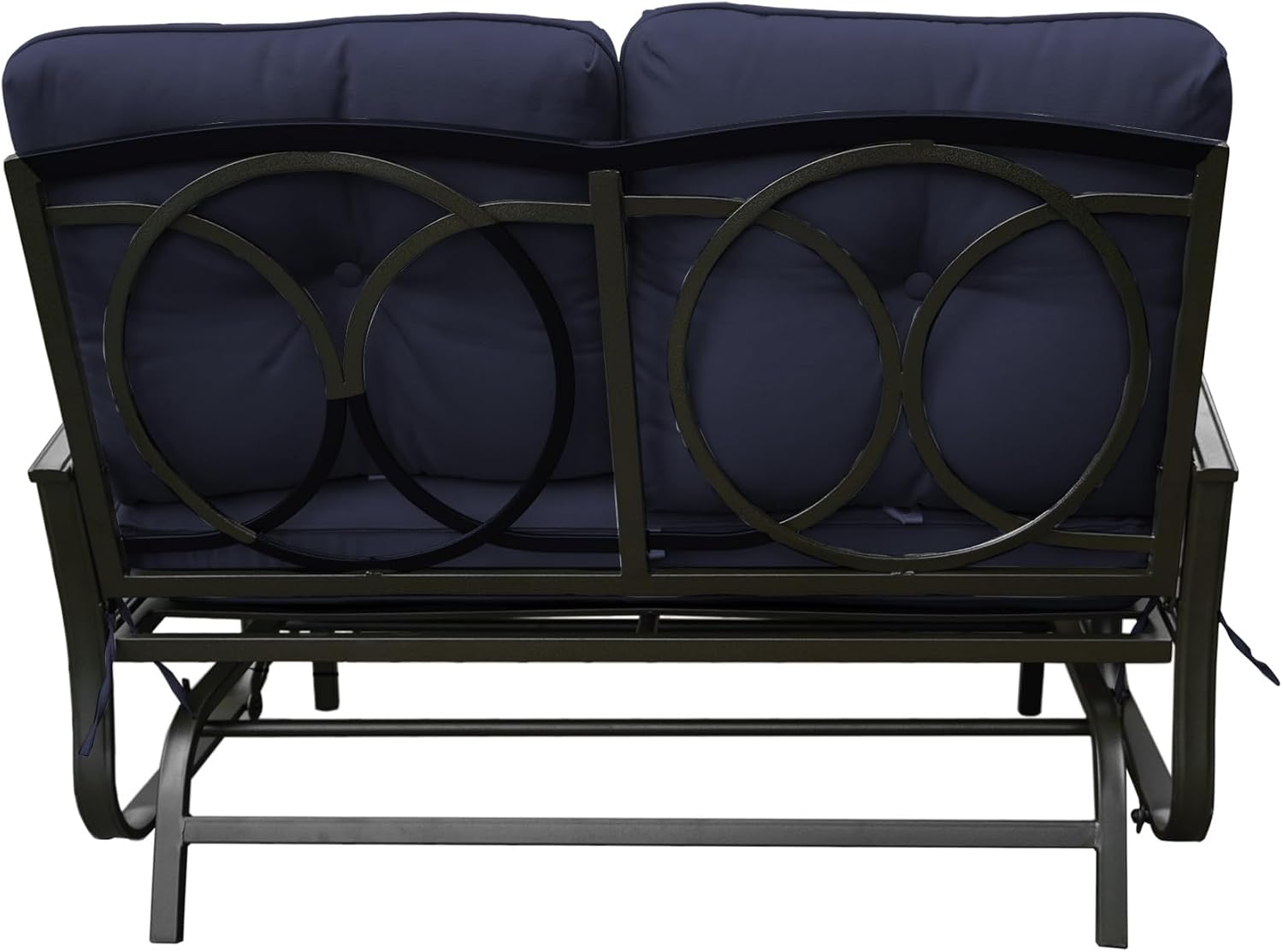 Kozyard Cozy Patio Glider Bench - Outdoor Rocking Loveseat with Sturdy Frame and Cushioned Seats for Patio, Yard - Rocker Swing with Outdoor Seating, Perfect for Porch Outdoo (NavyBlue)