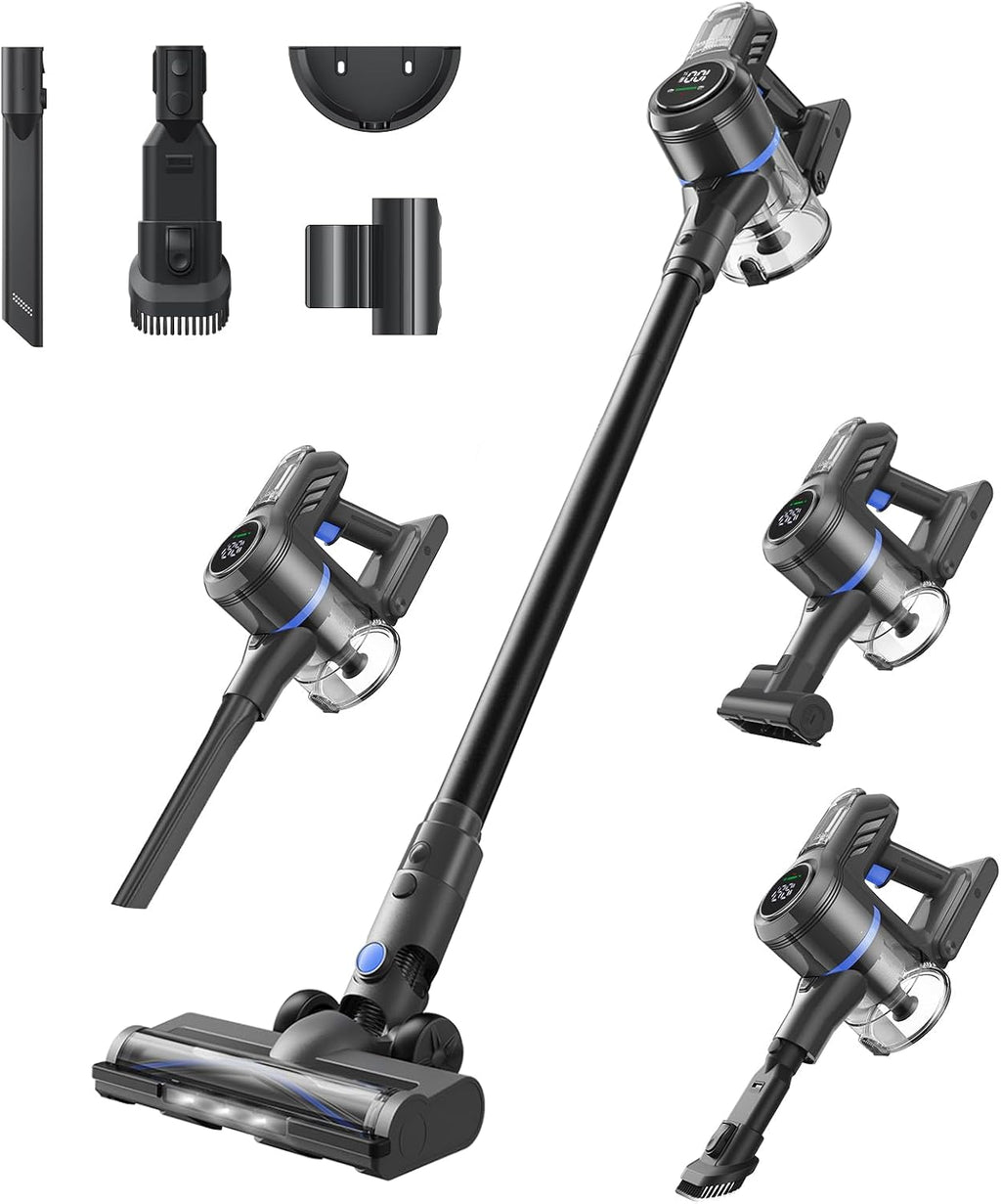 DREAME J30W Cordless Vacuum Cleaner for Home, 6-in-1 Cordless Stick Vacuum Rechargeable, 65Mins Runtime, Powerful Suction, Wireless Vacuum Cleaner for Hardwood Floor, Carpet, Tile, Pet Hair, Black