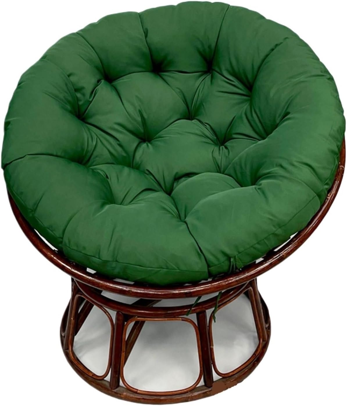 Indoor Outdoor Papasan Chair Cushion, Bucket & Moon Comfy Round Cushion, Tufted Wicker Hanging Egg Chair Cushion for Garden, Living Room, Bedroom