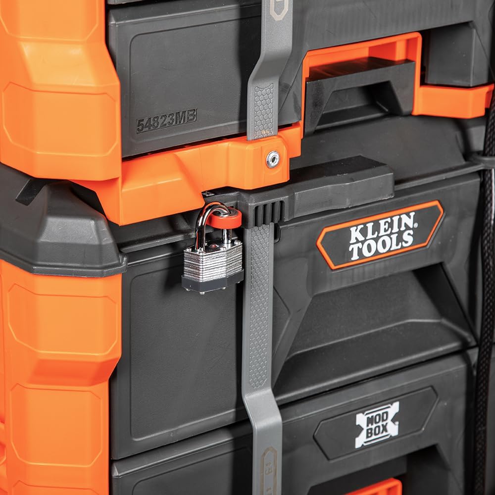 Klein Tools 54822MB MODbox 2-Drawer Tool Box, Double Drawer Tool Organizer, Stackable Module, 50-Pound Capacity