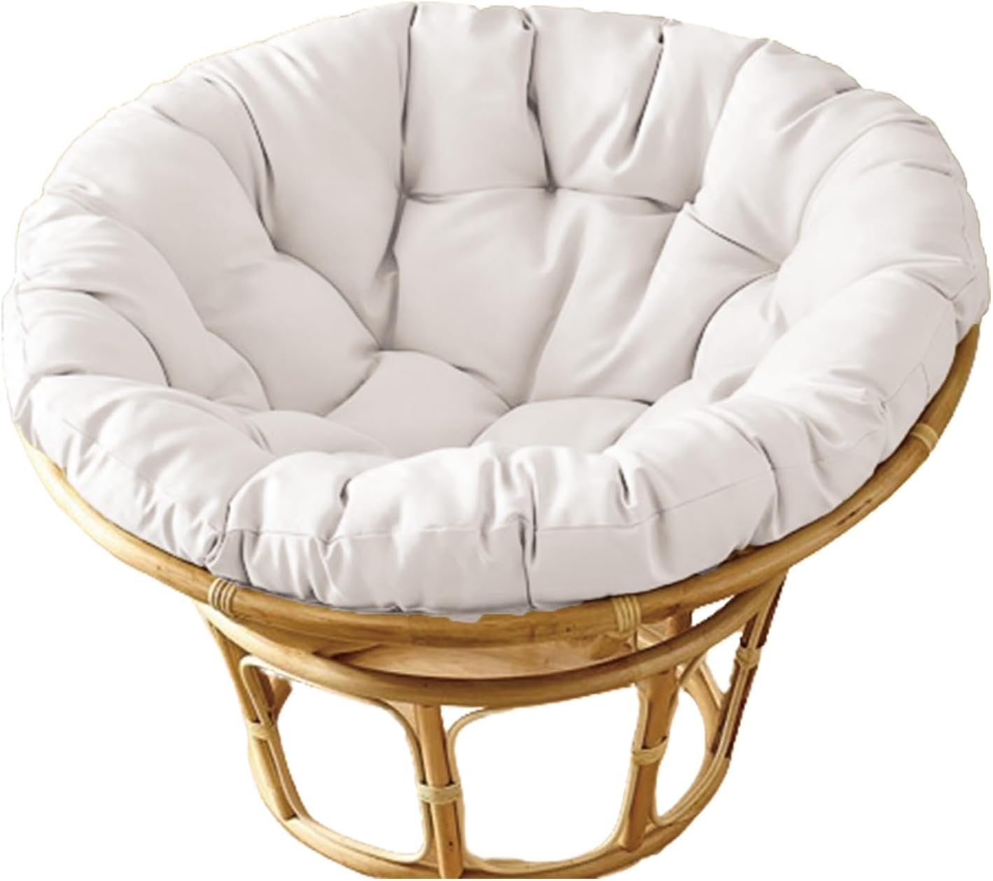 Indoor Outdoor Waterproof Papasan Chair Cushion Egg Chair Cushion Hanging Chair Cushion Patio Chair Mat for Rocking Chair Seats(White,150 * 110cm)
