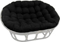Oversized Double Papasan Chair Cushion, Indoor Outdoor Wicker Egg Rocker Cushions for Patio Furniture, Overstuffed Round Cushion, (Frame NOT Included)