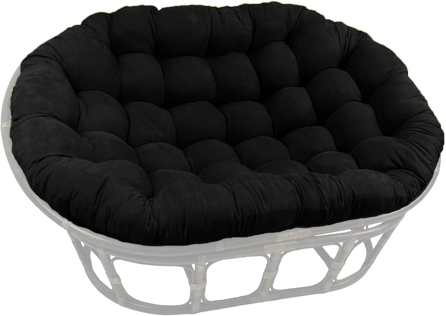 Oversized Double Papasan Chair Cushion, Indoor Outdoor Wicker Egg Rocker Cushions for Patio Furniture, Overstuffed Round Cushion, (Frame NOT Included)